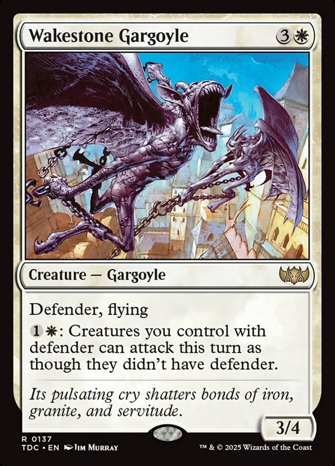 2025 Tarkir: Dragonstorm Commander Wakestone Gargoyle #137 rare card image