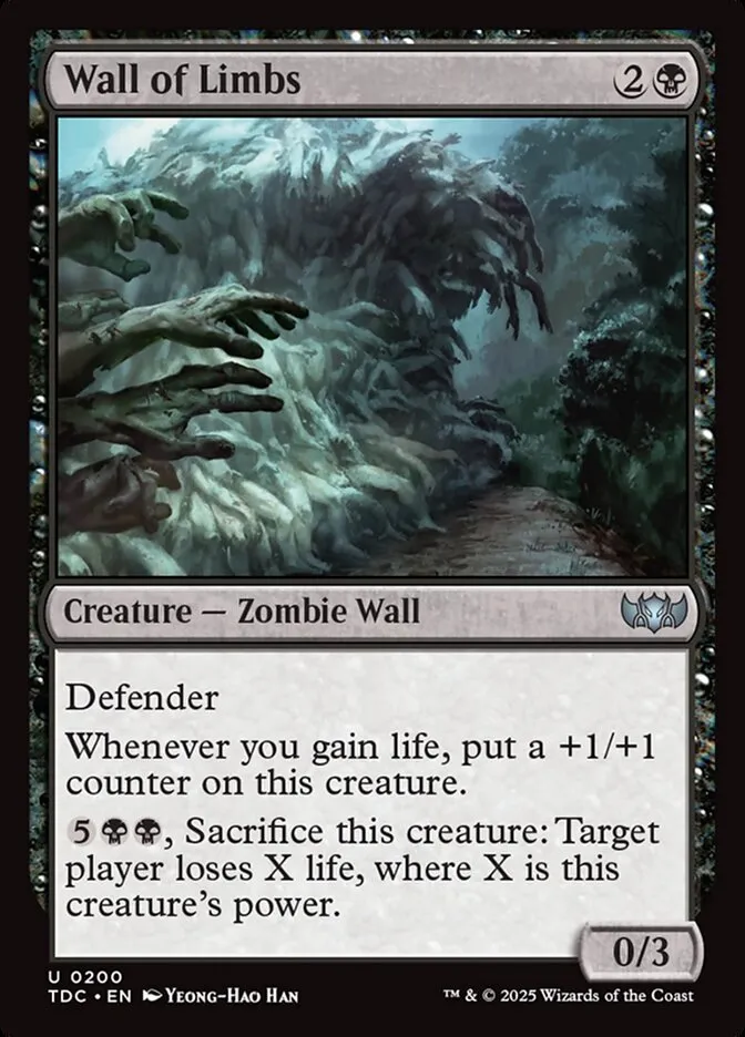 2025 Tarkir: Dragonstorm Commander Wall of Limbs #200 uncommon card image