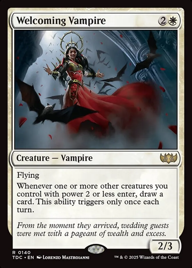 2025 Tarkir: Dragonstorm Commander Welcoming Vampire #140 rare card image