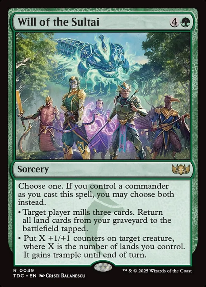 2025 Tarkir: Dragonstorm Commander Will of the Sultai #49 rare card image