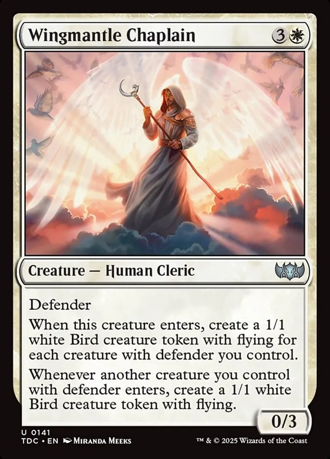2025 Tarkir: Dragonstorm Commander Wingmantle Chaplain #141 uncommon card image