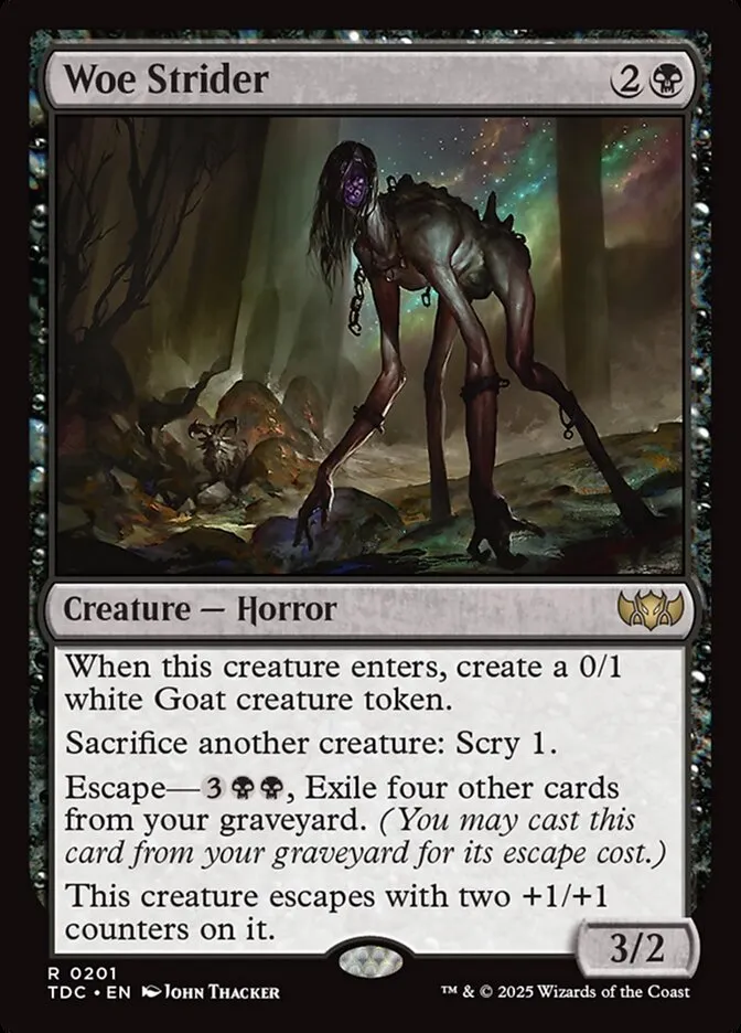 2025 Tarkir: Dragonstorm Commander Woe Strider #201 rare card image