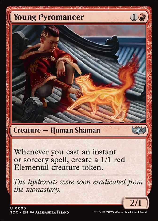 2025 Tarkir: Dragonstorm Commander Young Pyromancer uncommon #95 uncommon card image