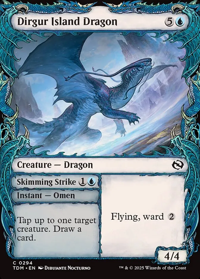 2025 Tarkir: Dragonstorm Dirgur Island Dragon // Skimming Strike [Showcase] common #294 common card image