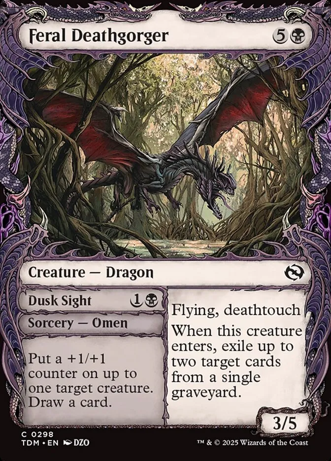 2025 Tarkir: Dragonstorm Feral Deathgorger // Dusk Sight [Showcase] common #298 common card image
