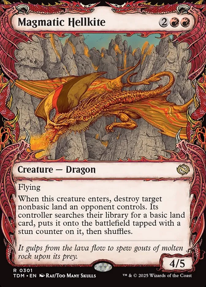 2025 Tarkir: Dragonstorm Magmatic Hellkite [Showcase] rare #301 rare card image