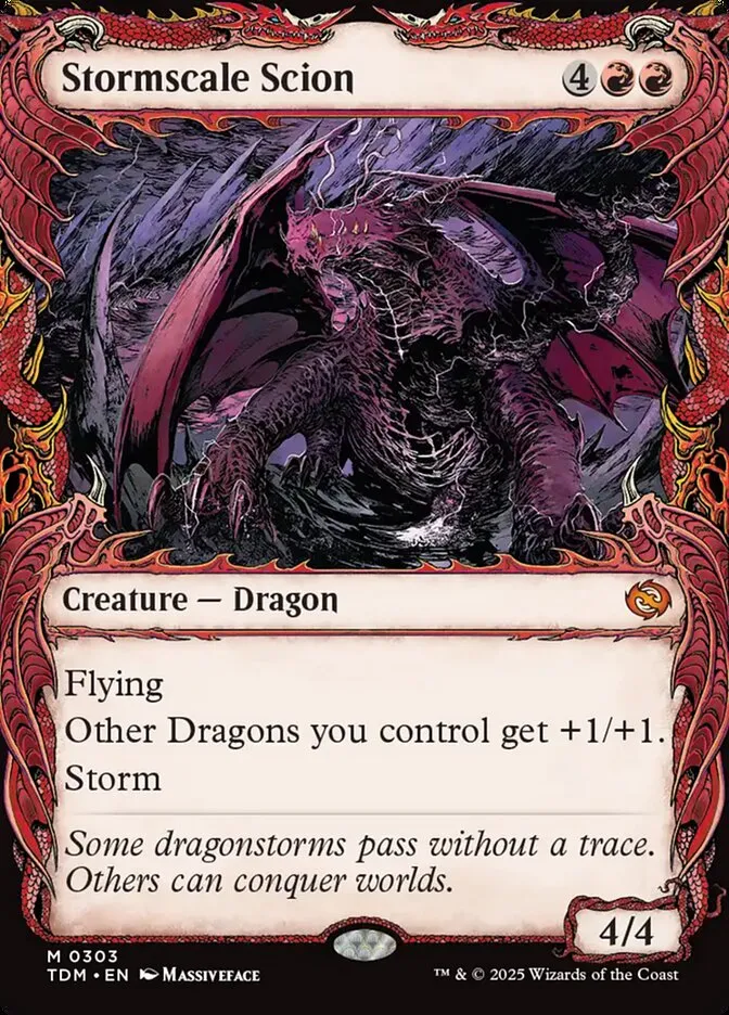 2025 Tarkir: Dragonstorm Stormscale Scion [Showcase] mythic #303 mythic card image