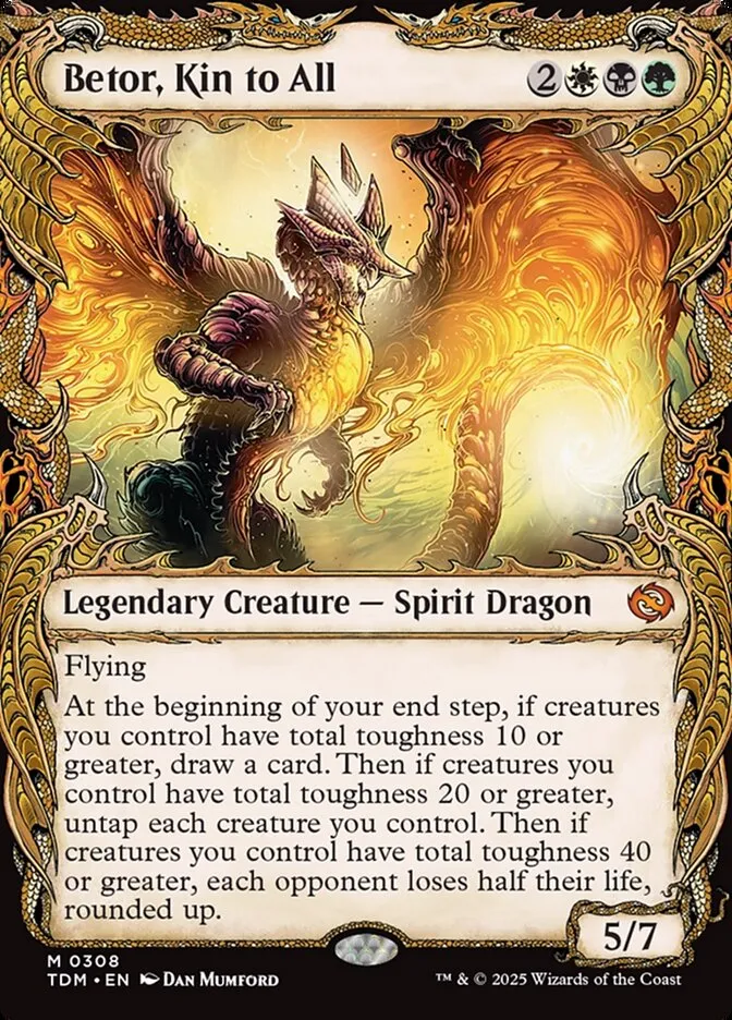 2025 Tarkir: Dragonstorm Betor, Kin to All [Showcase] mythic #308 mythic card image