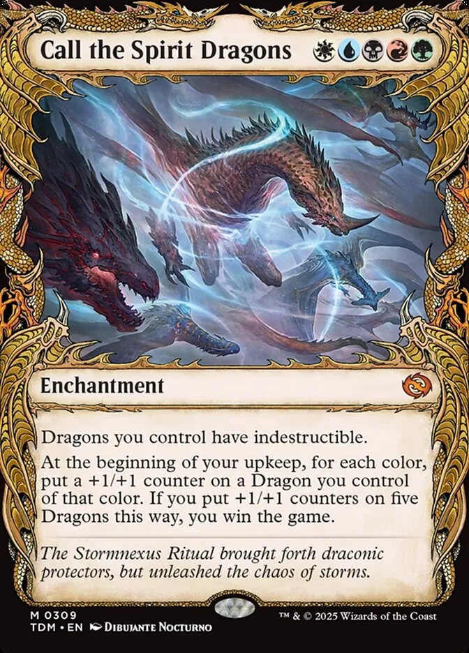 2025 Tarkir: Dragonstorm Call the Spirit Dragons [Showcase] mythic #309 mythic card image