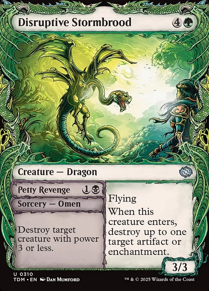 2025 Tarkir: Dragonstorm Disruptive Stormbrood // Petty Revenge [Showcase] uncommon #310 uncommon card image