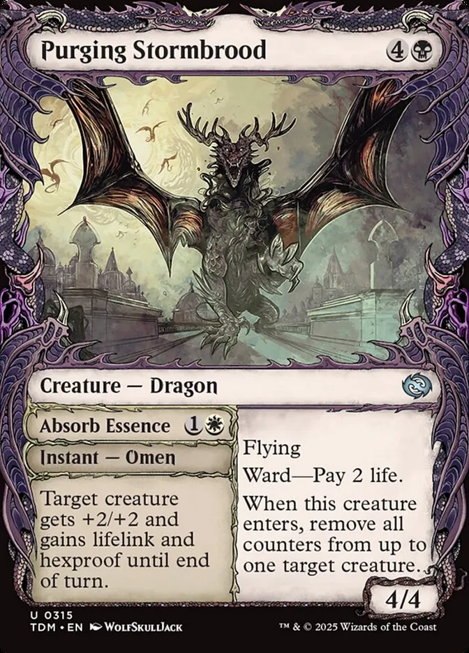 2025 Tarkir: Dragonstorm Purging Stormbrood // Absorb Essence [Showcase] uncommon #315 uncommon card image