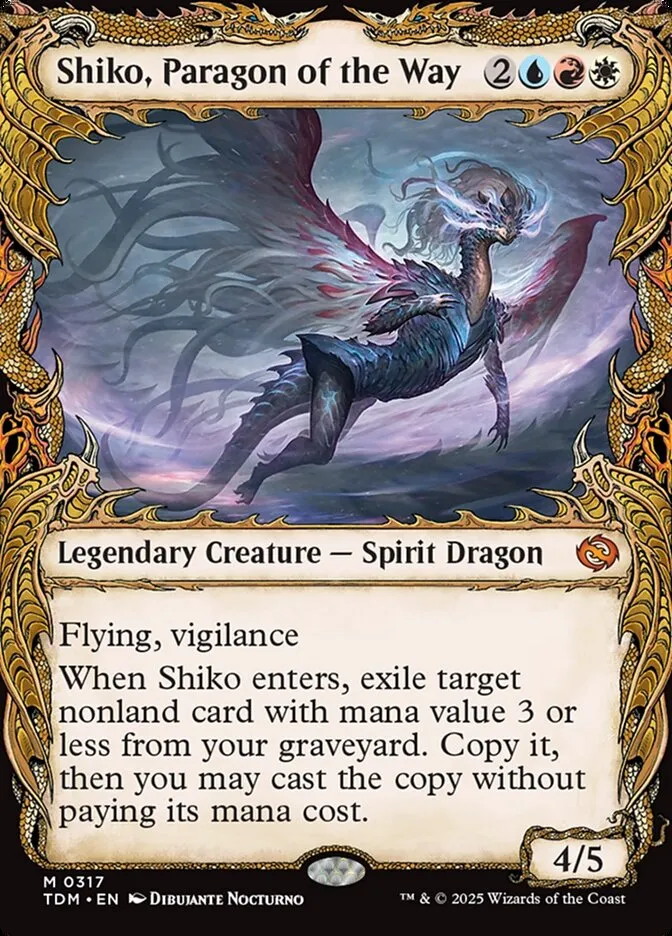 2025 Tarkir: Dragonstorm Shiko, Paragon of the Way [Showcase] mythic #317 mythic card image