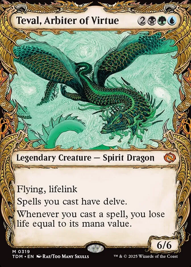 2025 Tarkir: Dragonstorm Teval, Arbiter of Virtue [Showcase] mythic #319 mythic card image
