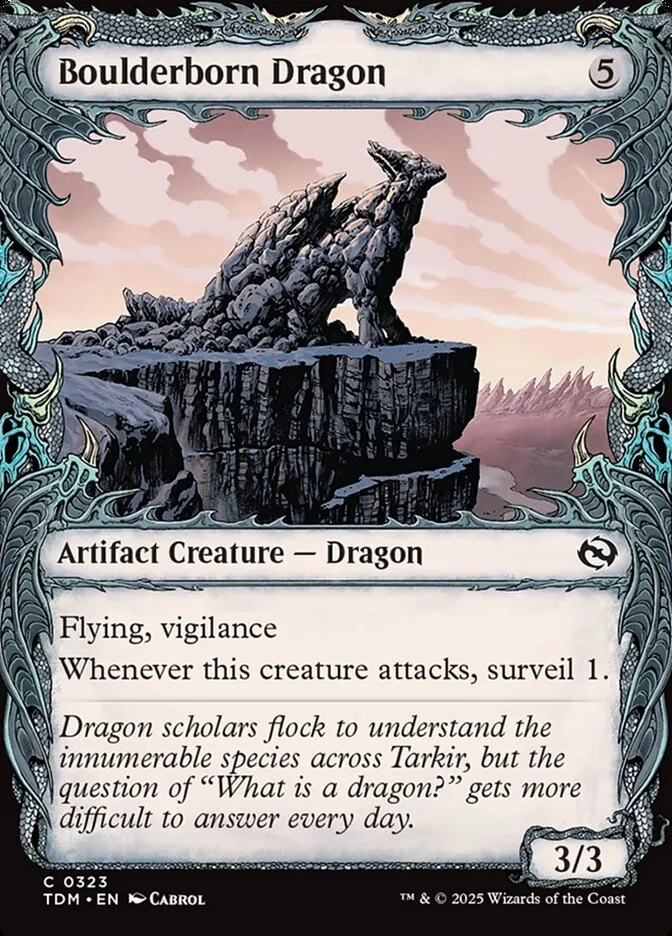 2025 Tarkir: Dragonstorm Boulderborn Dragon [Showcase] common #323 common card image