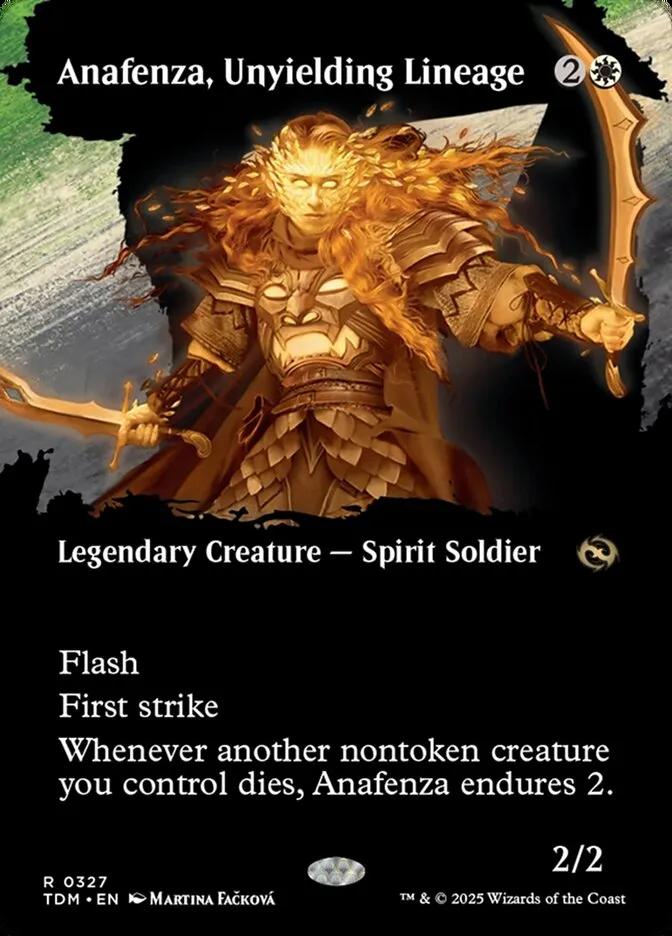 2025 Tarkir: Dragonstorm Anafenza, Unyielding Lineage [Borderless] rare #327 rare card image