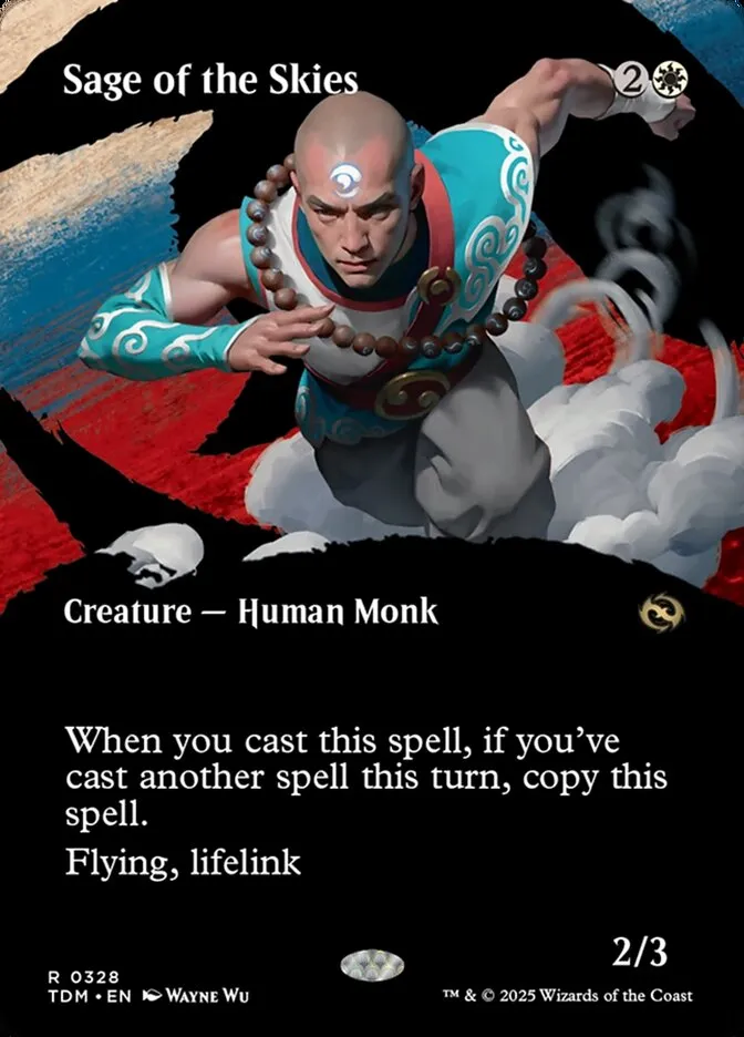 2025 Tarkir: Dragonstorm Sage of the Skies [Borderless] rare #328 rare card image