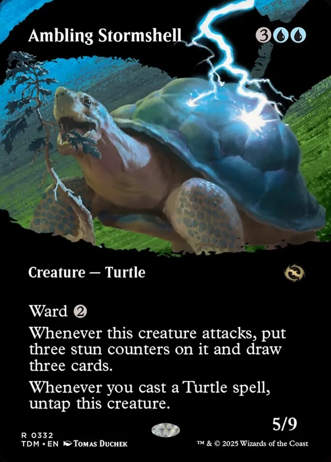 2025 Tarkir: Dragonstorm Ambling Stormshell [Borderless] rare #332 rare card image