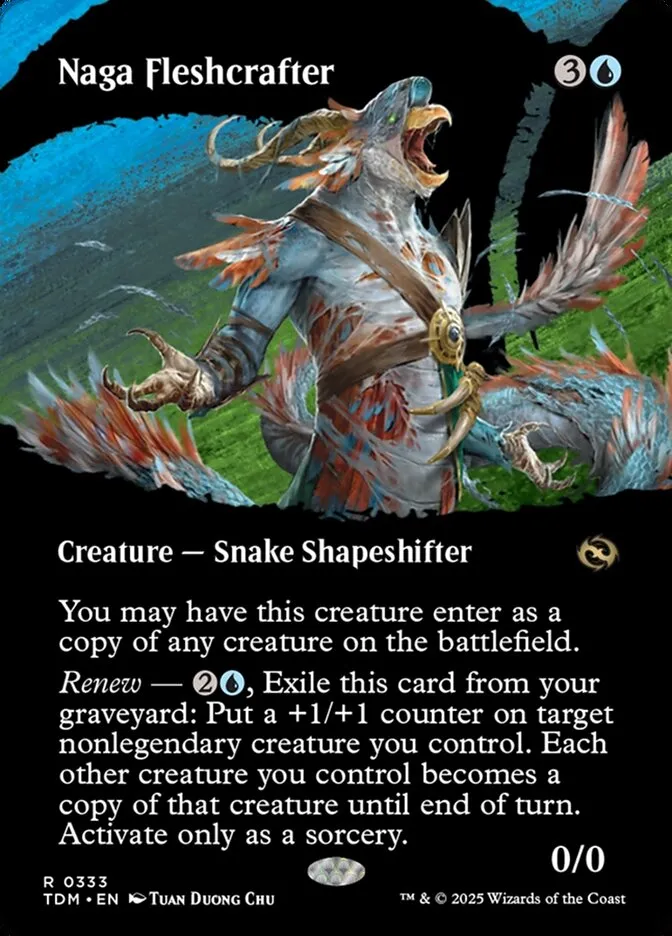 2025 Tarkir: Dragonstorm Naga Fleshcrafter [Borderless] rare #333 rare card image