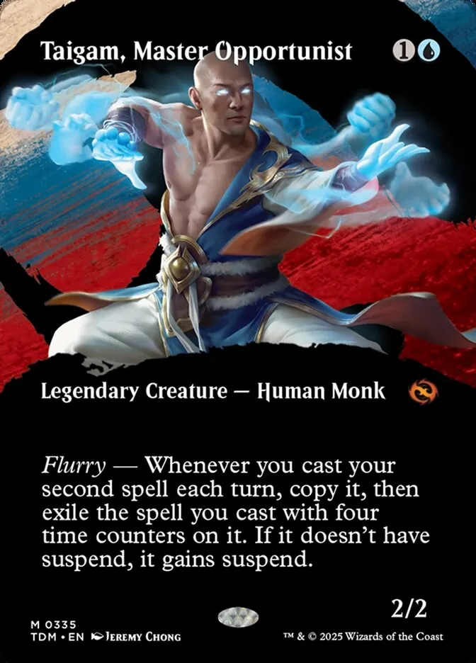 2025 Tarkir: Dragonstorm Taigam, Master Opportunist [Borderless] mythic #335 mythic card image