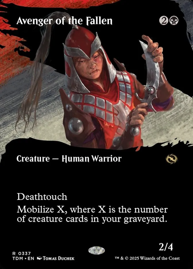 2025 Tarkir: Dragonstorm Avenger of the Fallen [Borderless] rare #337 rare card image