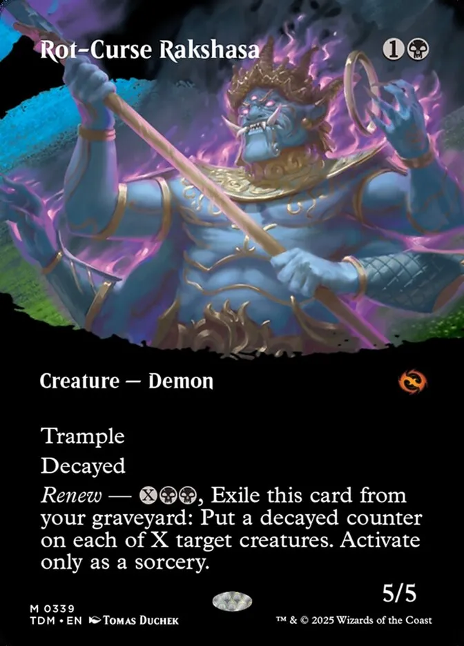 2025 Tarkir: Dragonstorm Rot-Curse Rakshasa [Borderless] mythic #339 mythic card image