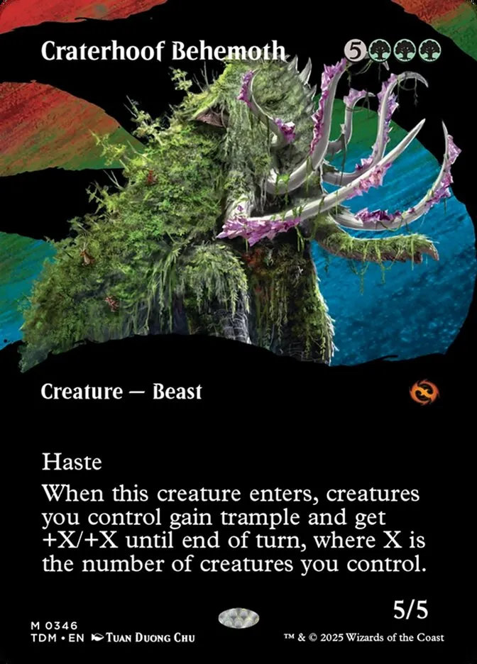 2025 Tarkir: Dragonstorm Craterhoof Behemoth [Borderless] mythic #346 mythic card image