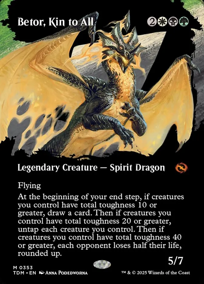 2025 Tarkir: Dragonstorm Betor, Kin to All [Borderless] mythic #353 mythic card image