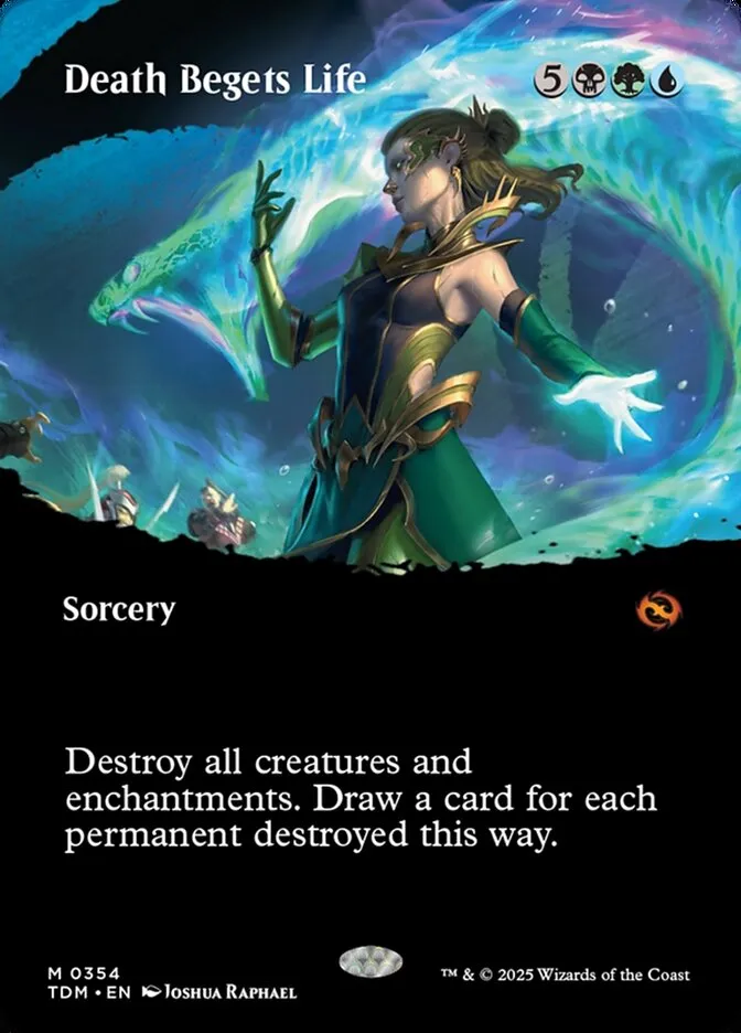 2025 Tarkir: Dragonstorm Death Begets Life [Borderless] mythic #354 mythic card image