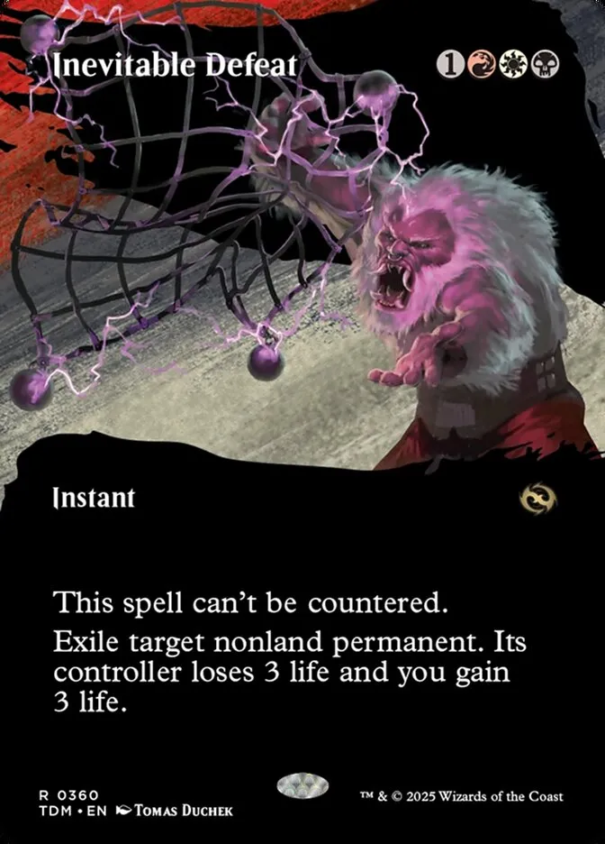 2025 Tarkir: Dragonstorm Inevitable Defeat [Borderless] rare #360 rare card image