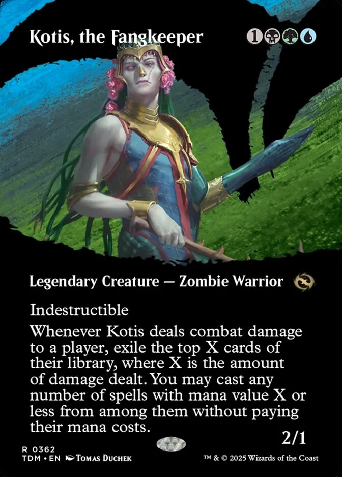 2025 Tarkir: Dragonstorm Kotis, the Fangkeeper [Borderless] rare #362 rare card image