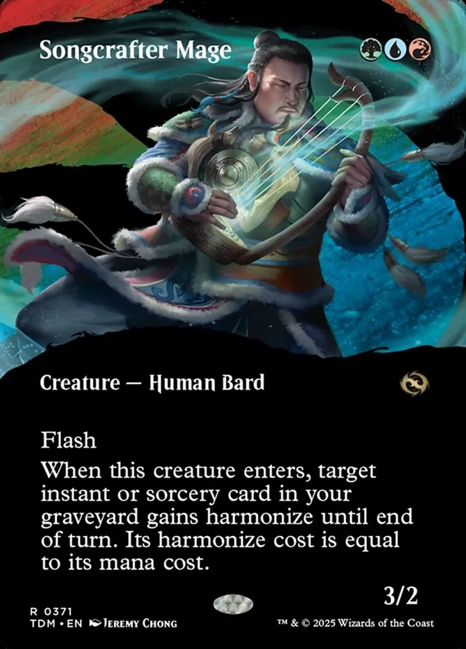 2025 Tarkir: Dragonstorm Songcrafter Mage [Borderless] rare #371 rare card image
