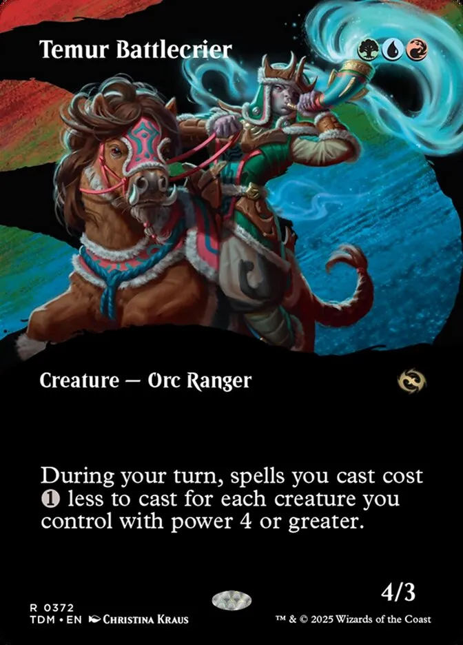 2025 Tarkir: Dragonstorm Temur Battlecrier [Borderless] rare #372 rare card image