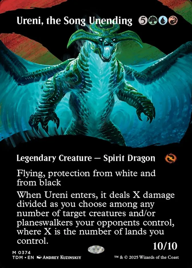 2025 Tarkir: Dragonstorm Ureni, the Song Unending [Borderless] mythic #374 mythic card image