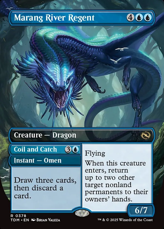 2025 Tarkir: Dragonstorm Marang River Regent // Coil and Catch // Marang River Regent [Borderless] rare #378 rare card image