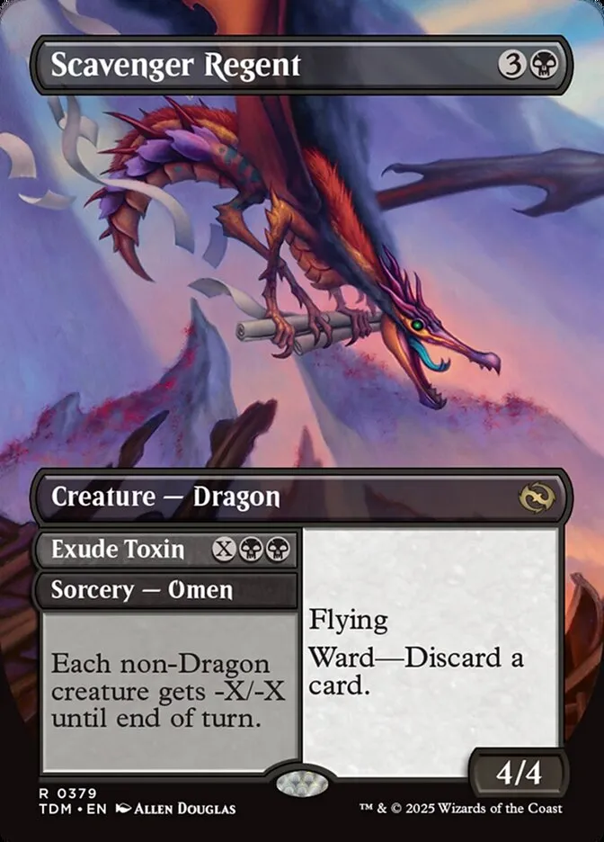 2025 Tarkir: Dragonstorm Scavenger Regent // Exude Toxin // Scavenger Regent [Borderless] rare #379 rare card image