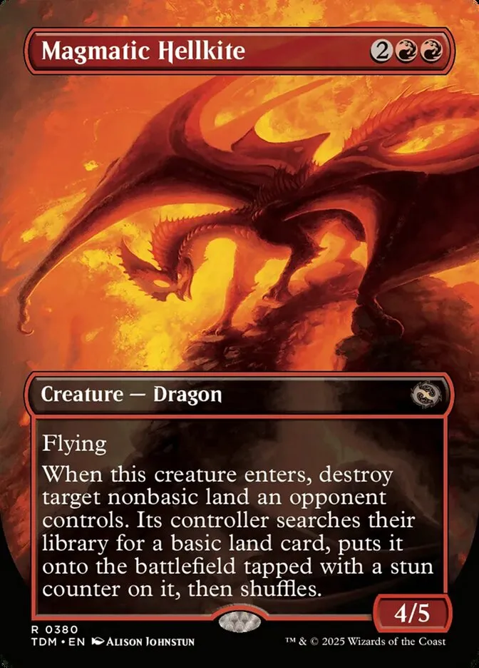 2025 Tarkir: Dragonstorm Magmatic Hellkite // Magmatic Hellkite [Borderless] rare #380 rare card image