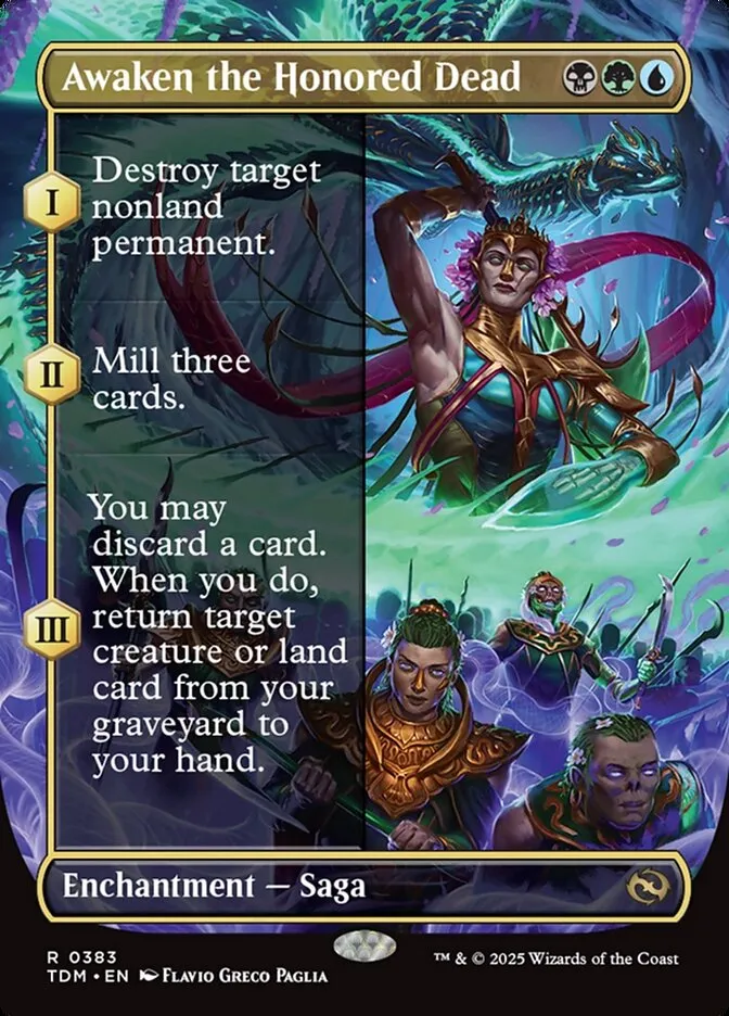 2025 Tarkir: Dragonstorm Awaken the Honored Dead [Borderless] rare #383 rare card image