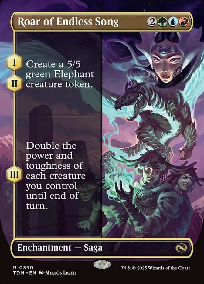 2025 Tarkir: Dragonstorm Roar of Endless Song [Borderless] rare #390 rare card image