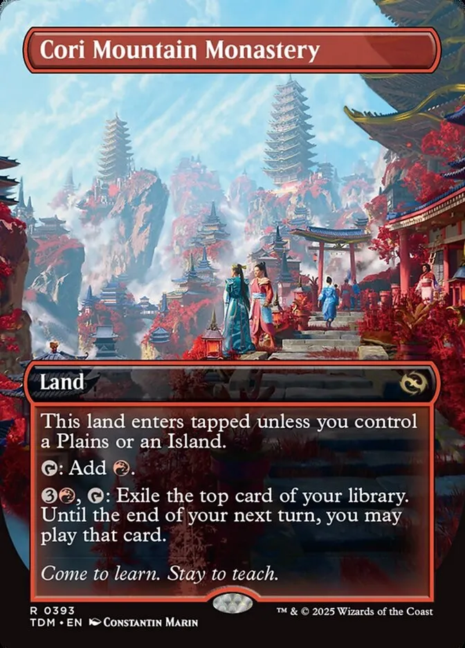 2025 Tarkir: Dragonstorm Cori Mountain Monastery [Borderless] rare #393 rare card image