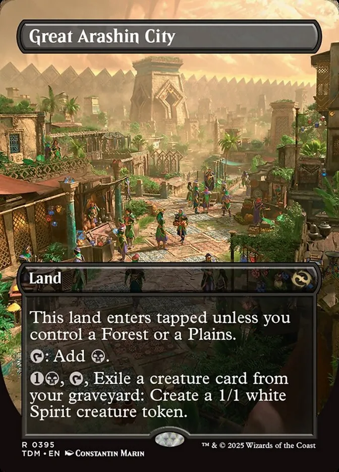 2025 Tarkir: Dragonstorm Great Arashin City [Borderless] rare #395 rare card image