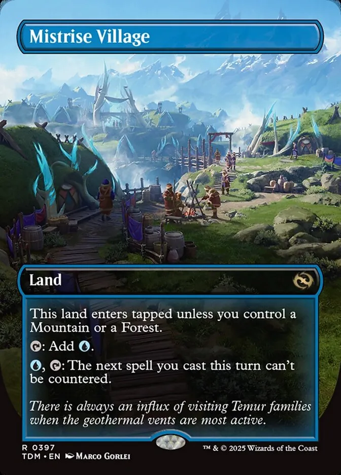 2025 Tarkir: Dragonstorm Mistrise Village [Borderless] rare #397 rare card image
