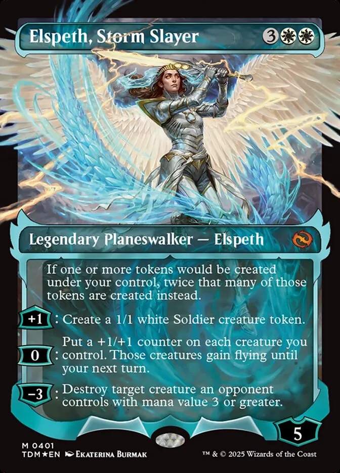 2025 Tarkir: Dragonstorm Elspeth, Storm Slayer [Showcase] mythic #401 mythic card image