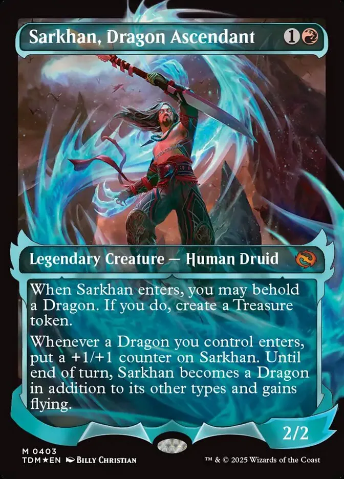 2025 Tarkir: Dragonstorm Sarkhan, Dragon Ascendant [Showcase] mythic #403 mythic card image