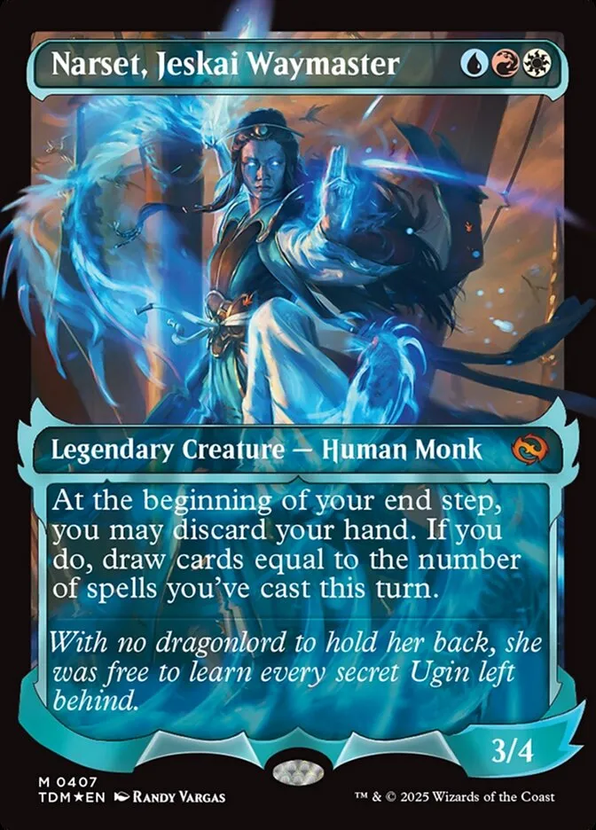 2025 Tarkir: Dragonstorm Narset, Jeskai Waymaster [Showcase] mythic #407 mythic card image