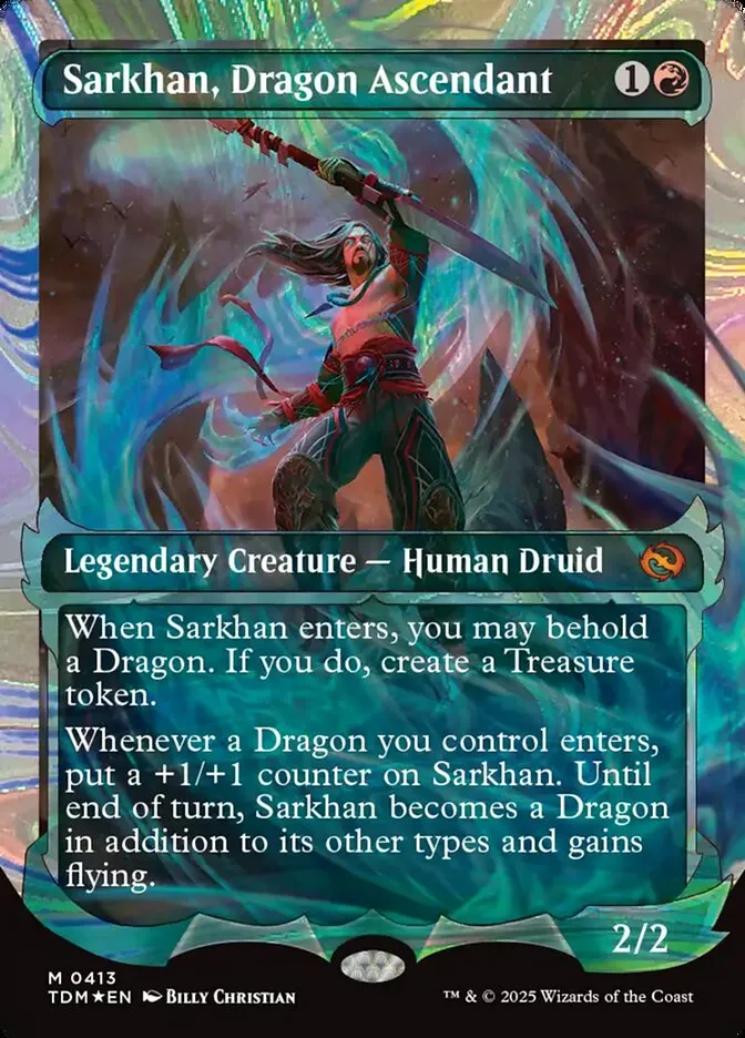 2025 Tarkir: Dragonstorm Sarkhan, Dragon Ascendant [Showcase] mythic #413 mythic card image