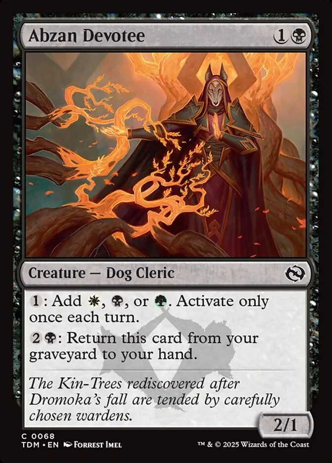 2025 Tarkir: Dragonstorm Abzan Devotee common #68 common card image