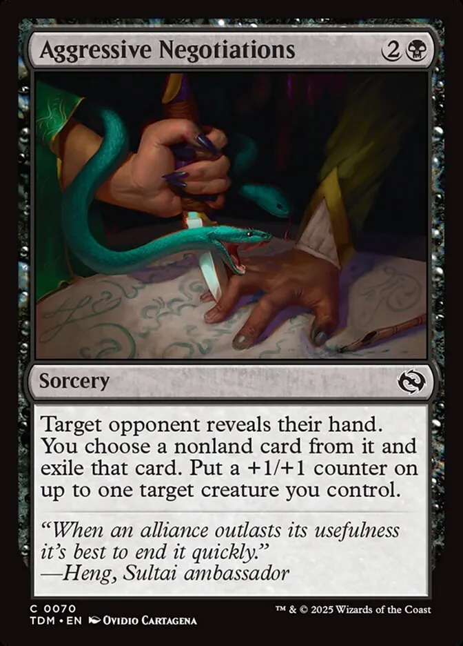 2025 Tarkir: Dragonstorm Aggressive Negotiations common #70 common card image