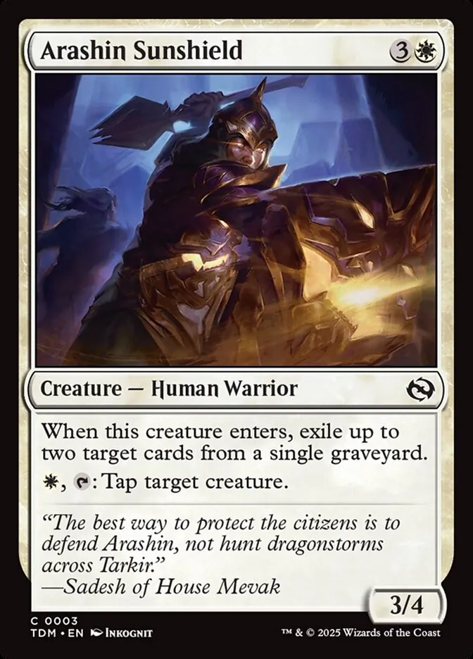 2025 Tarkir: Dragonstorm Arashin Sunshield common #3 common card image