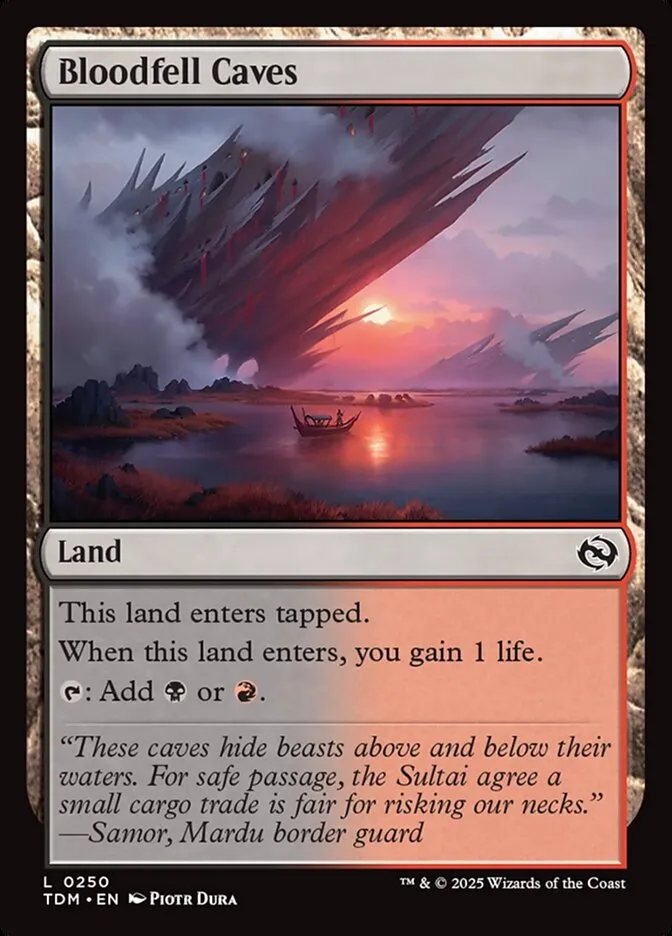 2025 Tarkir: Dragonstorm Bloodfell Caves #250 common card image