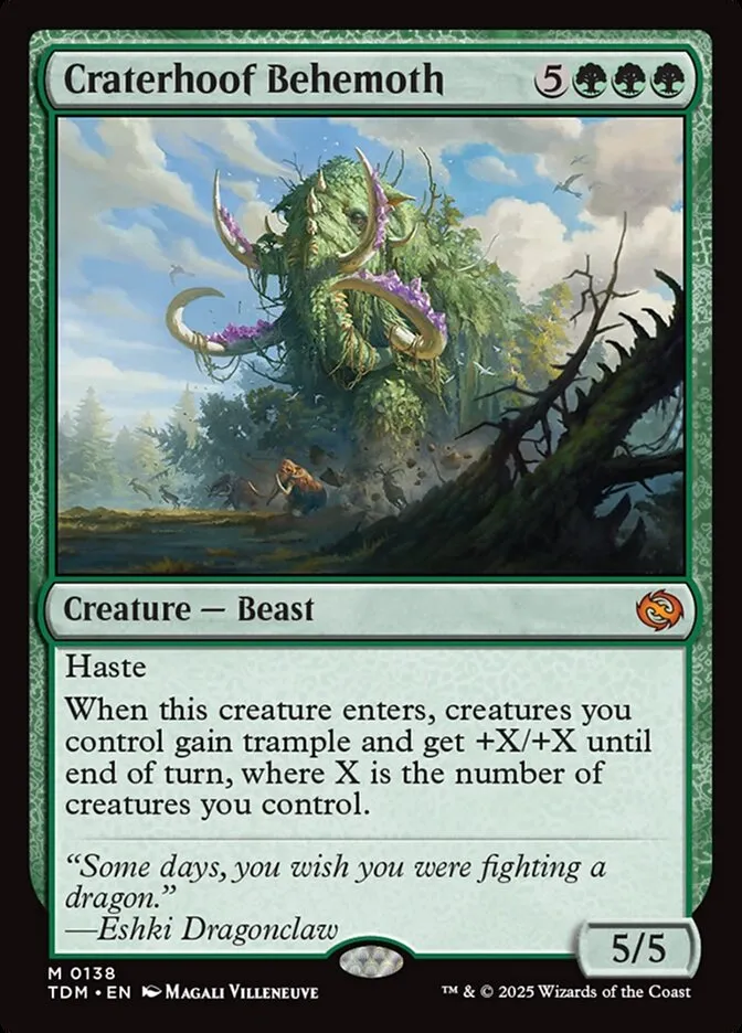 2025 Tarkir: Dragonstorm Craterhoof Behemoth mythic #138 mythic card image